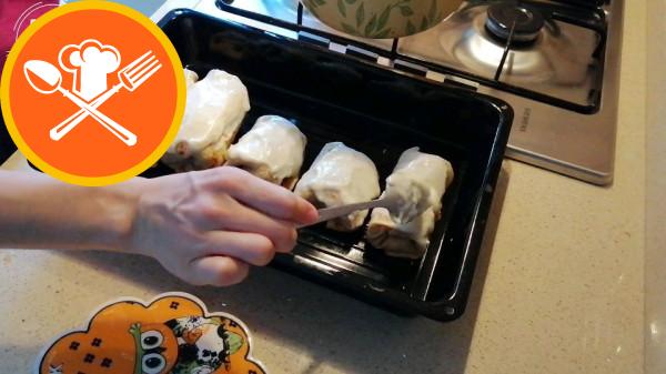 Κοτόπουλο με σάλτσα μπεσαμέλ κρεπ (με βίντεο)